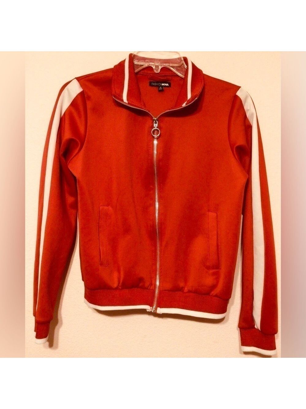 Fashion Nova red white jacket size small